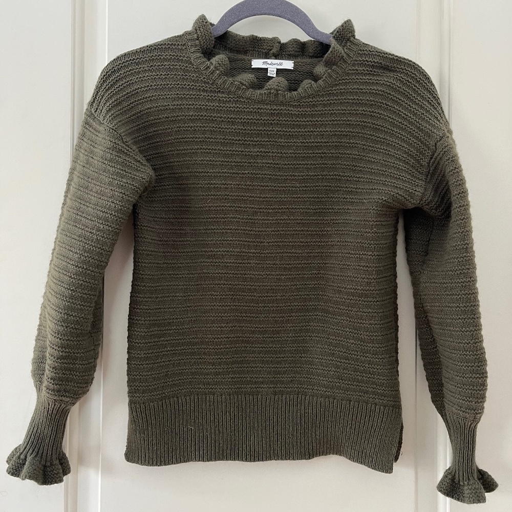 Madewell Ruffle neck Sweater